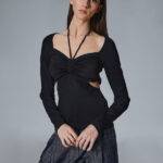 Julia Cut-out Top FW23-041 BLACK