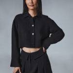 Ami Crop Shirt FW23-107 BLACK