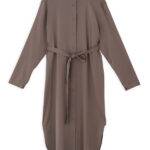 SATIN SANDWASHED SHIRTDRESS DR2735 TAUPE