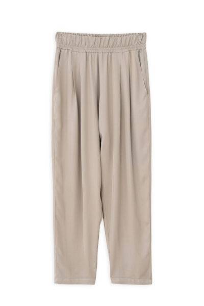 SATIN PLEATED PANTS TR4361 BEIGE