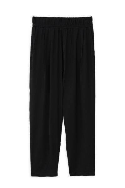 SATIN PLEATED PANTS TR4361 BLACK
