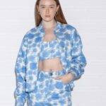Flower Bomber Jacket Blue SF502