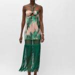 Victoria Green Print Dress