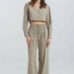Wrinkles Long Pants 077 BEIGE