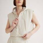 Katie Cropped Puffer Ecru