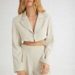 The Melted IceCream Cropped Blazer Vanilla