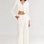 The Crunchy Wide Pants White