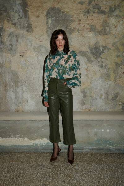 Olive Eco Leather Pants