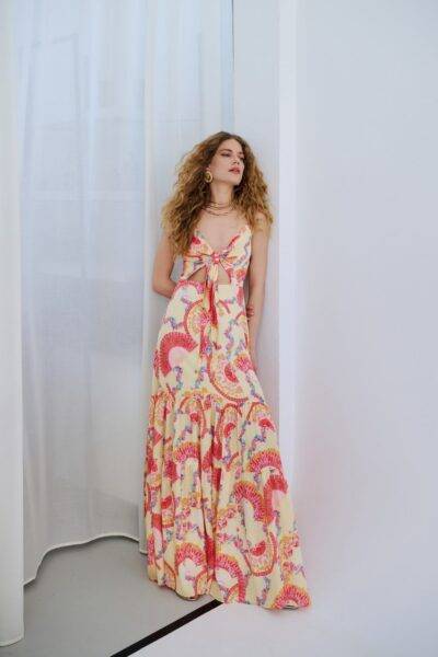 Dayflare yellow satin dress