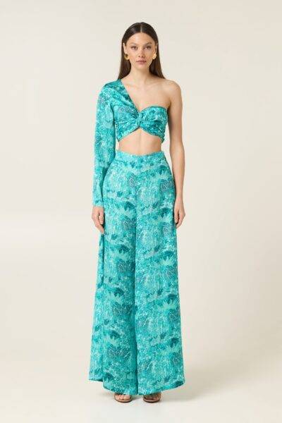 SERAFINA ONE SHOULDER SATIN TOP