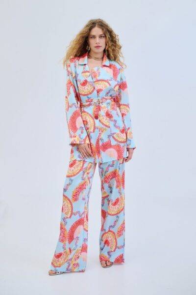 Goldray light blue satin set