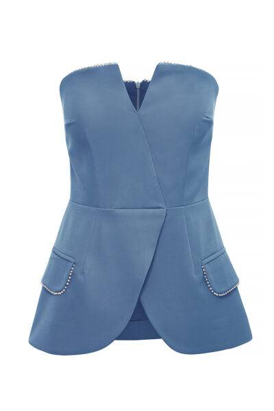 LAURA STRAPLESS BLAZER | RAF BLUE