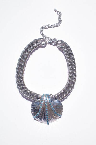 CONCHA NECKLACE(silver/aqua)