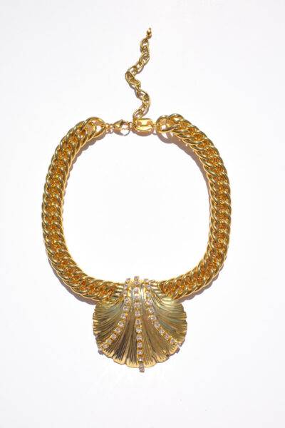 CONCHA NECKLACE(gold/crystal)