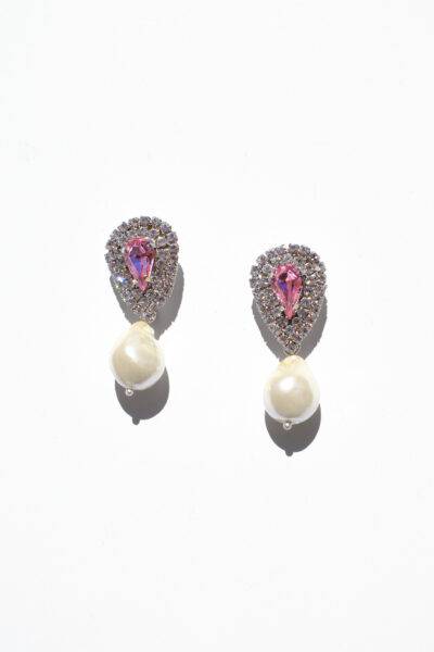 BAMBOLA EARRINGS(silver/light pink)
