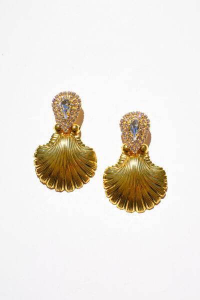 OCEAN MUSE EARRINGS(gold/crystal)