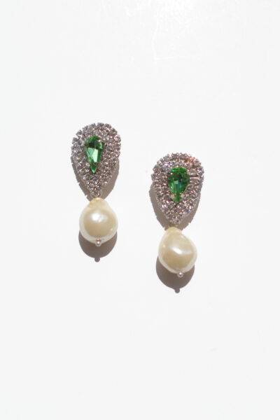 BAMBOLA EARRINGS(silver/light green)