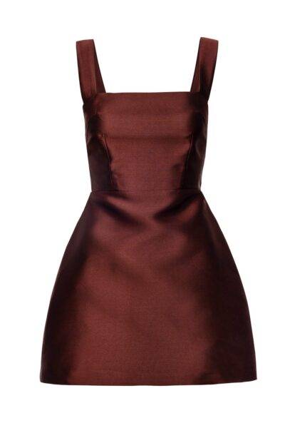 VASILIKI MINI DRESS | CHESTNUT BROWN