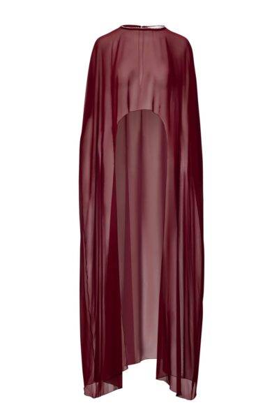 LONG SLEEVE CAPE | CHERRY RED