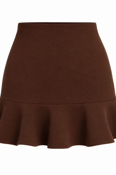 Chocolate_Brown_Flared_Ruffle_Mini_Skirt